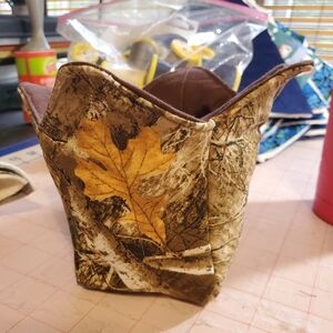 Handmade Pint Bowl Cozy for Ice Cream or Noodle Cup Small Camo